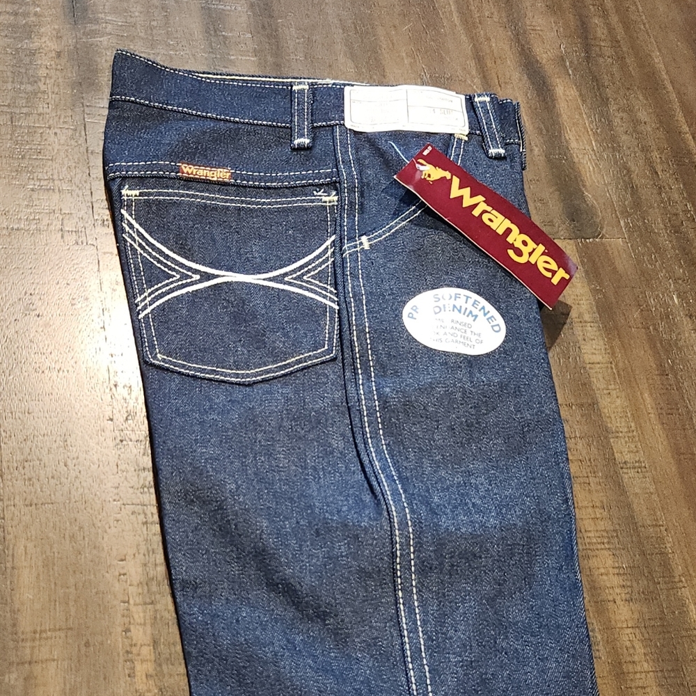 NWT vintage 70s 80s WRANGLER  jeans Sz 25x28 Talon USA 14 slim denim Tupelo